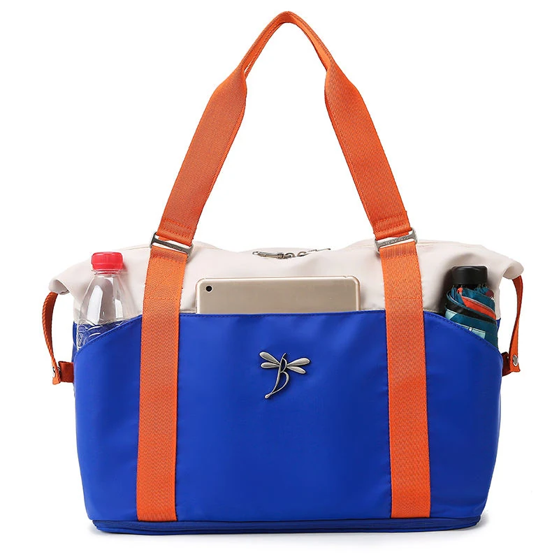 Expandable Nylon Weekender Duffel with Multi-Pocket Storage Navy color SKU reference