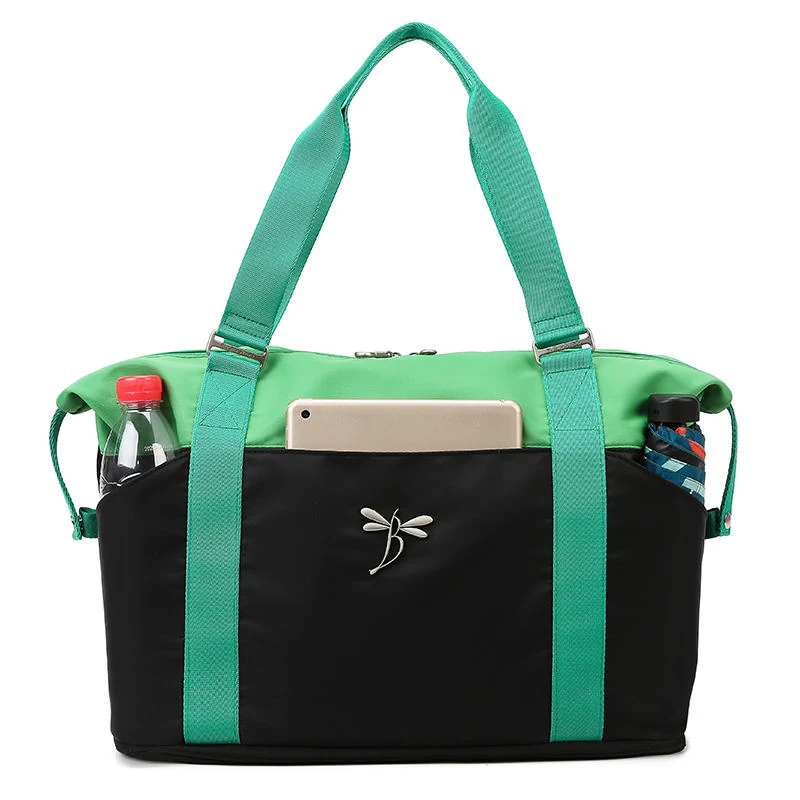 Expandable Nylon Weekender Duffel with Multi-Pocket Storage Green color SKU reference