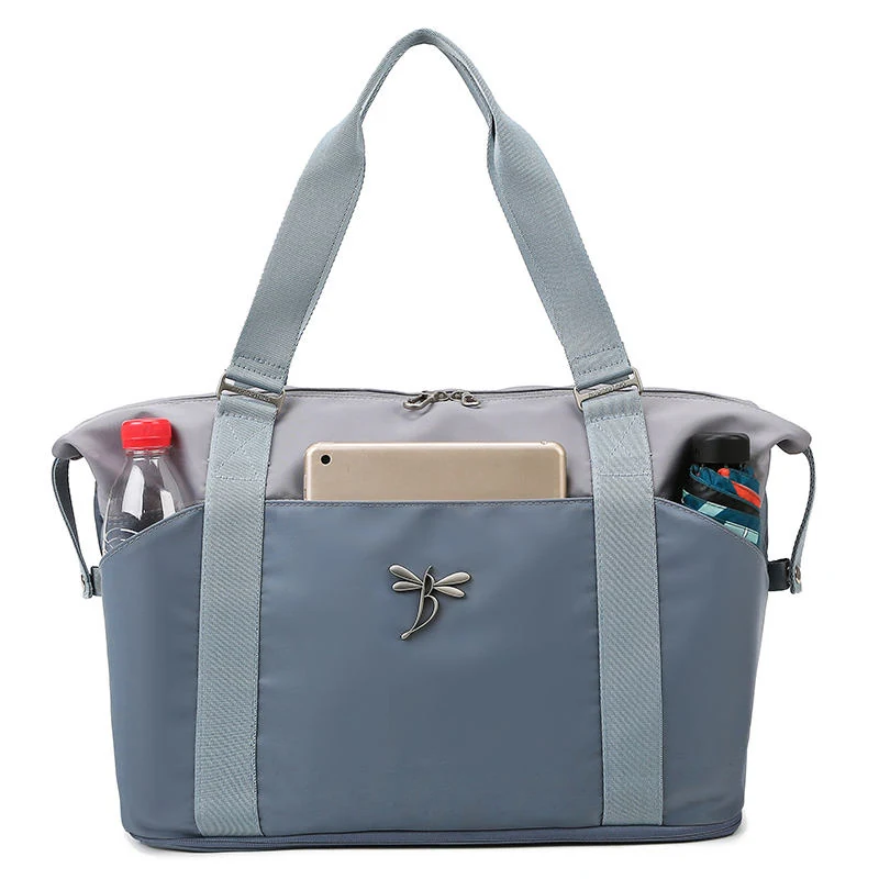 Expandable Nylon Weekender Duffel with Multi-Pocket Storage Sky Blue color SKU reference