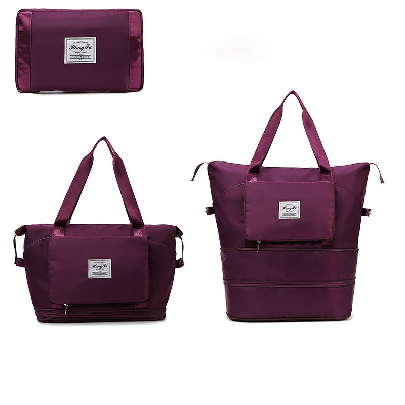 Expandable Double-Layer Gym Weekender with Dry/Wet Storage Purple color SKU reference