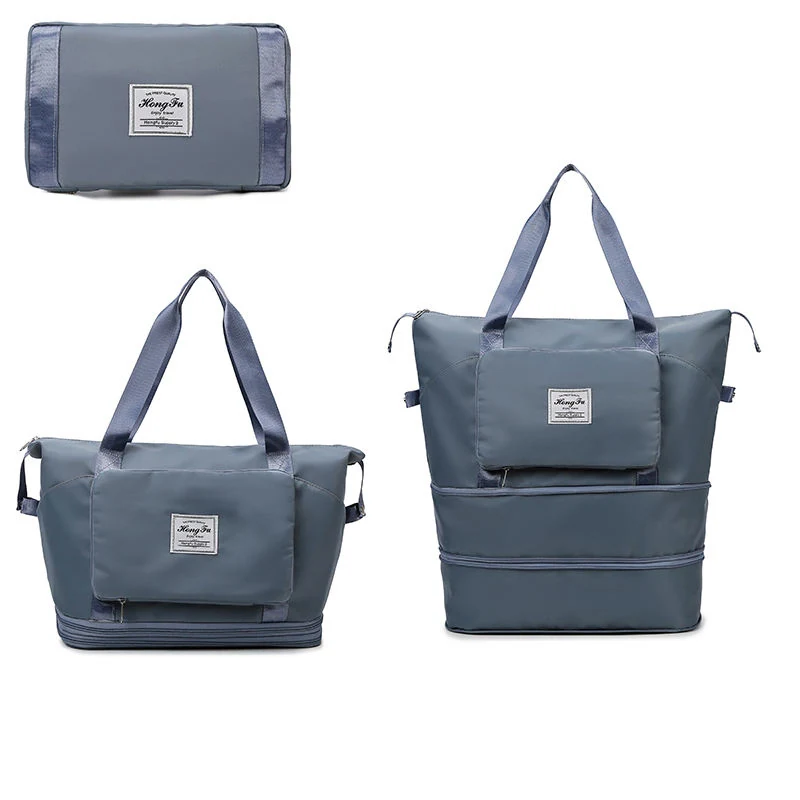 Expandable Double-Layer Gym Weekender with Dry/Wet Storage Navy color SKU reference