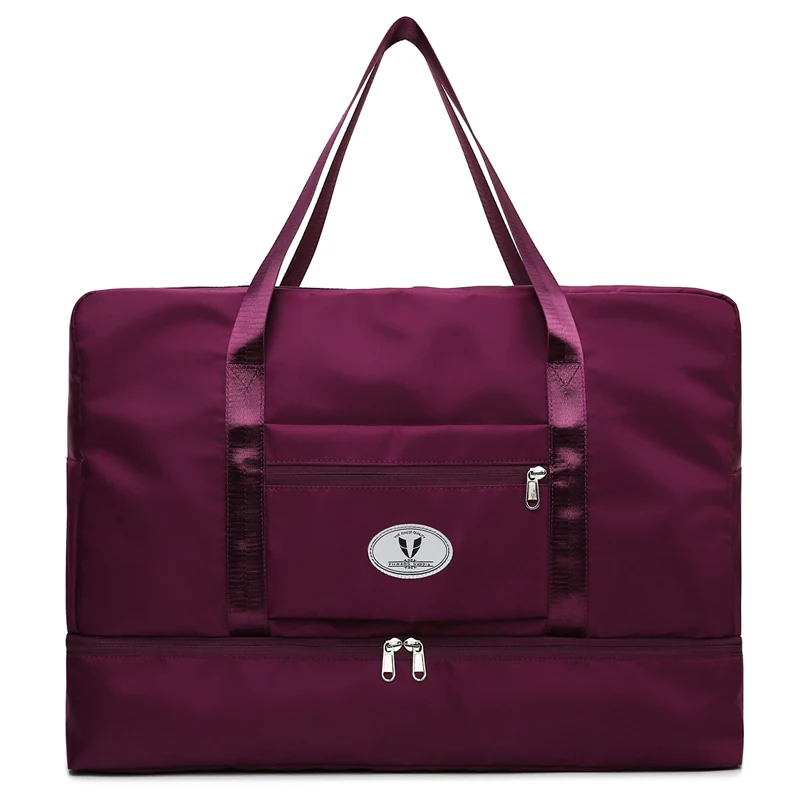 Large Oxford Weekender Duffel with Independent Shoe Pocket Purple 2 color SKU reference