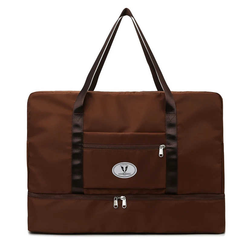 Large Oxford Weekender Duffel with Independent Shoe Pocket Brown color SKU reference