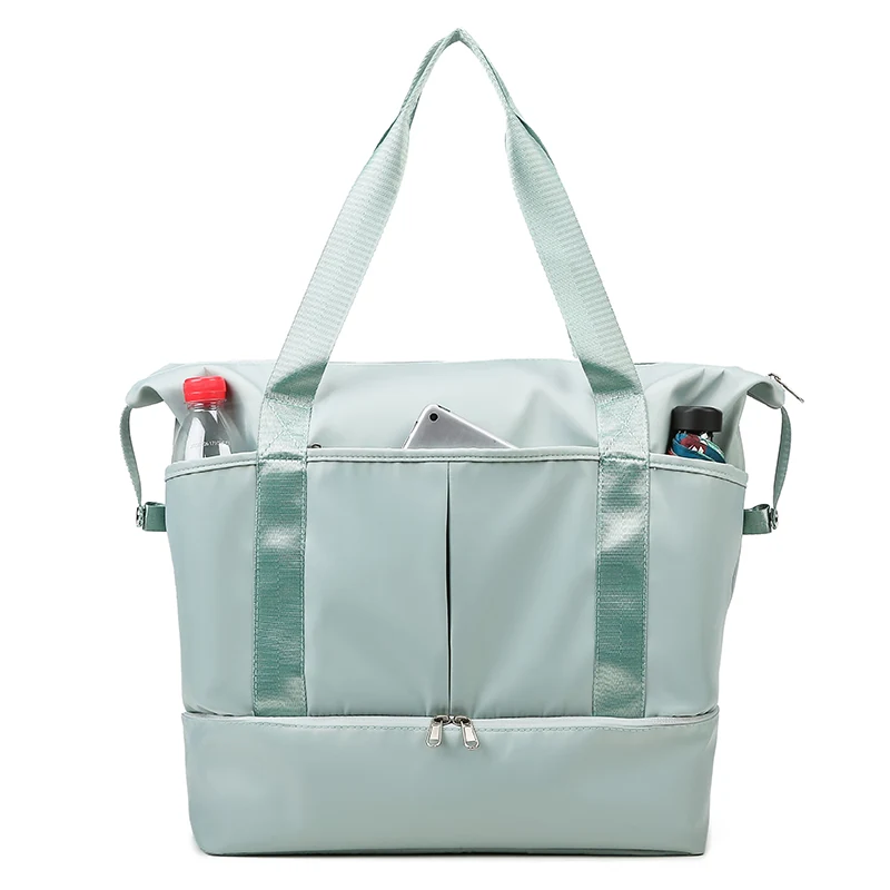 Oxford Weekender Gym Duffel with Separate Shoe Compartment Light green color SKU reference