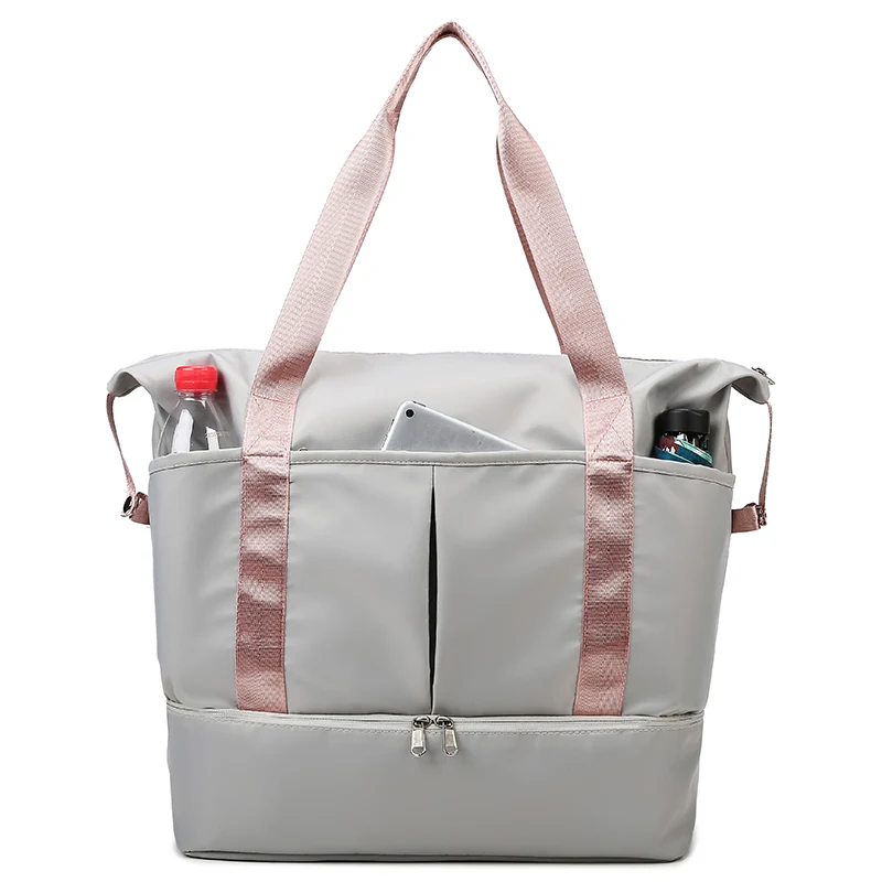 Oxford Weekender Gym Duffel with Separate Shoe Compartment Light gray color SKU reference