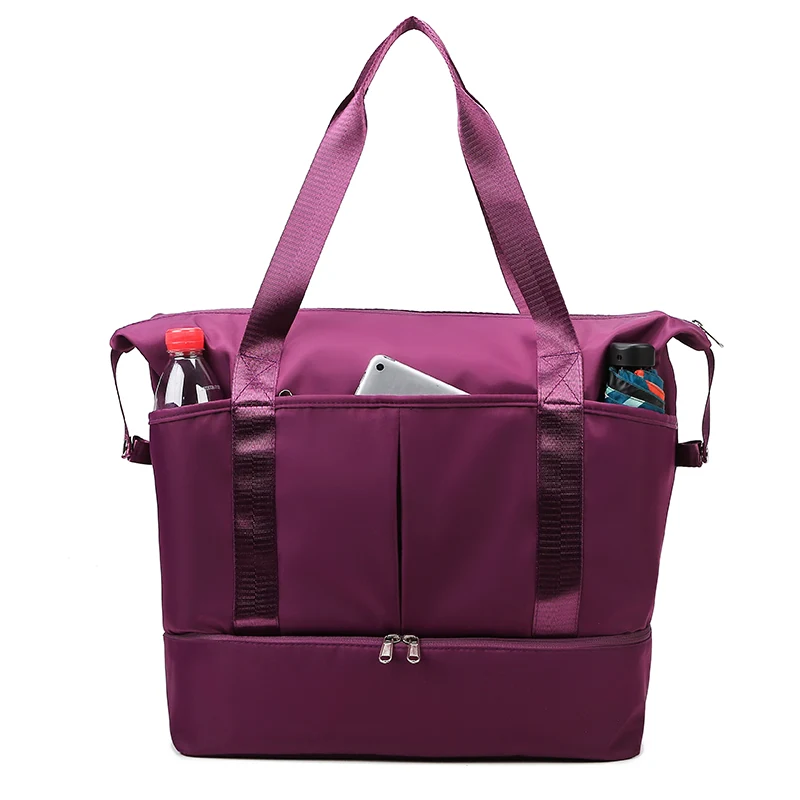 Oxford Weekender Gym Duffel with Separate Shoe Compartment Purple color SKU reference