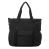 24L Nylon Commuter Tote with Adjustable Crossbody Strap Black color SKU reference