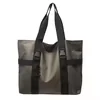 22L Color-Block Shoulder Tote with Contrast Straps Brown color SKU reference