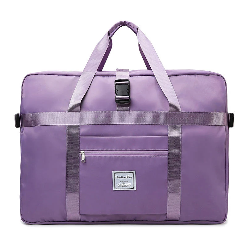 Oversized Travel Duffel with Front Zipper Pocket Purple color SKU reference