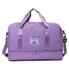 Quilted Weekender Travel Tote with Shoe Compartment Purple color SKU reference
