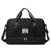 Quilted Weekender Travel Tote with Shoe Compartment Black color SKU reference