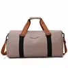 Weekender Duffel with Fixed Yoga Mat Straps and Shoe Compartment Khaki color SKU reference
