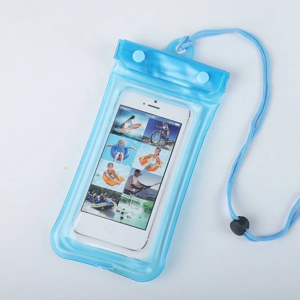 Clear PVC Waterproof Phone Pouch with Lanyard product reference image