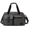 Large Weekender Duffel with Shoe Compartment and Yoga Mat Strap Gray color SKU reference