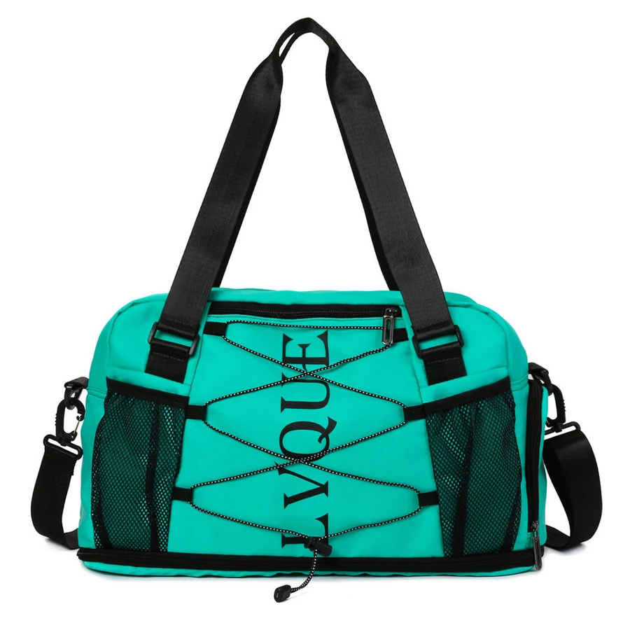 Expandable Weekender Duffel with Side Mesh Pockets Green color SKU reference