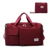Quilted Foldable Weekender with Shoe Compartment Burgundy color SKU reference