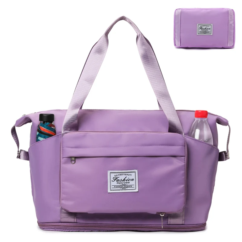 Expandable Foldable Weekender Tote with Luggage Sleeve Pink color SKU reference