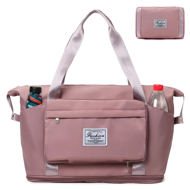 Expandable Foldable Weekender Tote with Luggage Sleeve Gray color SKU reference