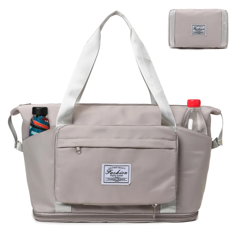 Expandable Foldable Weekender Tote with Luggage Sleeve Green color SKU reference