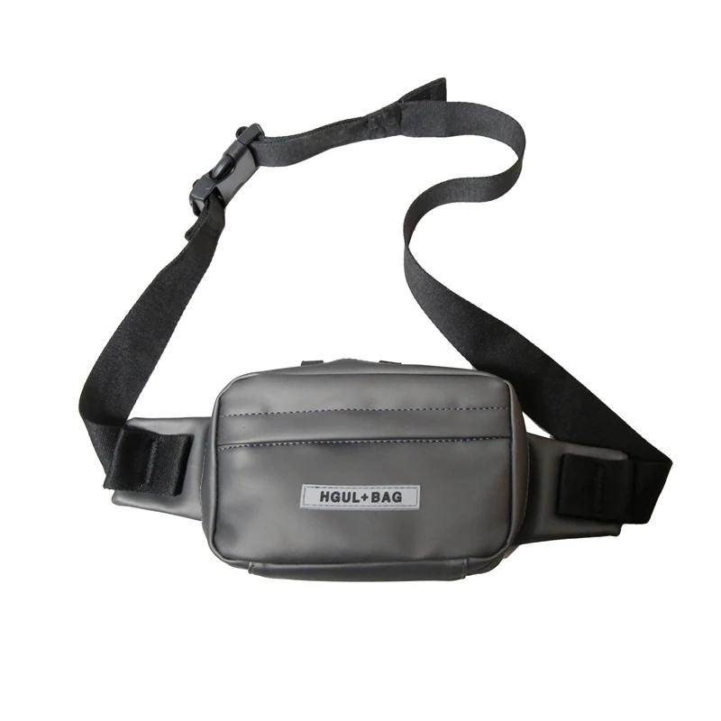 Hip-hop Streetwear Front Chest Pouch with Adjustable Straps Gray color SKU reference