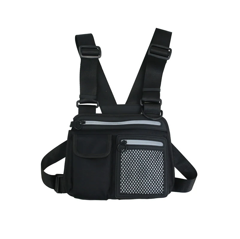 Adjustable Polyester Chest Rig Bag with Star Pattern Black color SKU reference