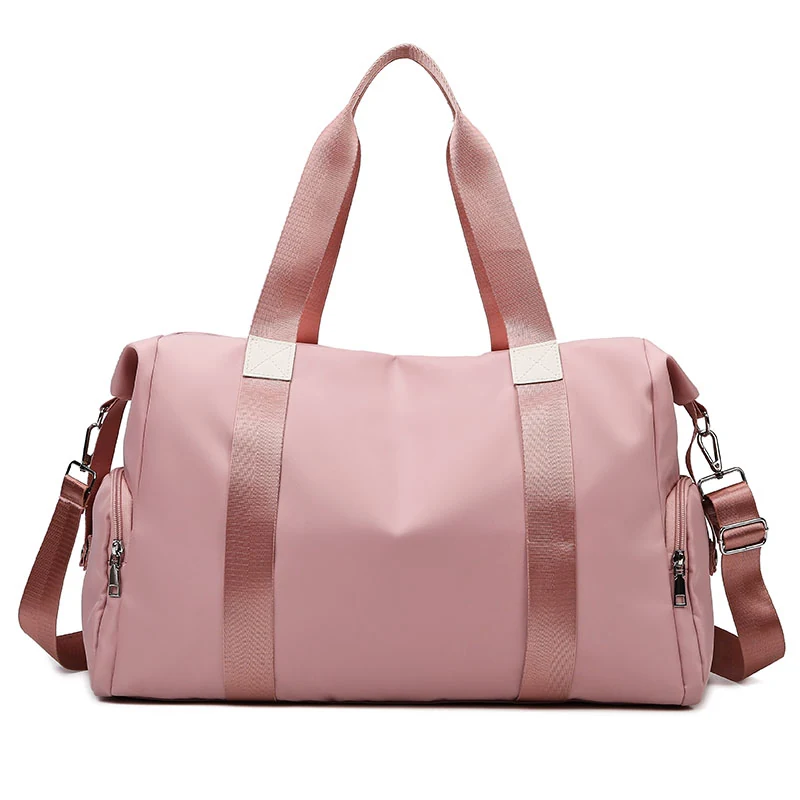 Nylon Travel Gym Duffel with Side Pocket Pink color SKU reference