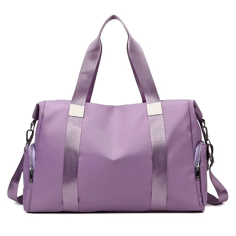 Nylon Travel Gym Duffel with Side Pocket Purple color SKU reference