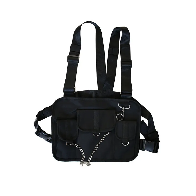 Multi-Pocket Chest-Rig Style Crossbody Bag Black color SKU reference