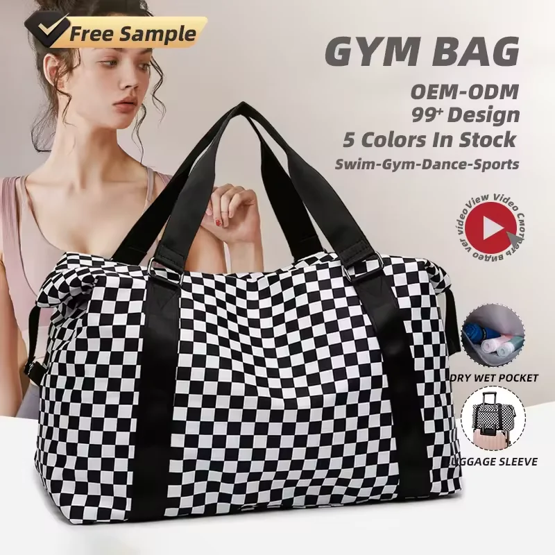 Houndstooth Foldable Weekender with Trolley Sleeve product reference image