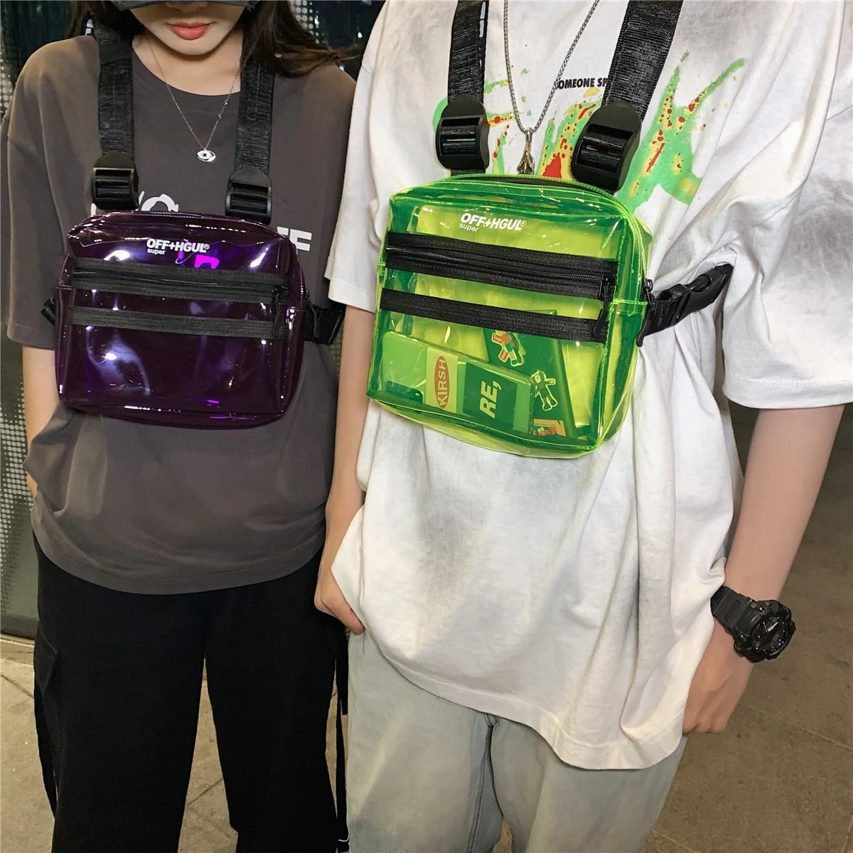 Translucent PVC Chest Rig Bag with Adjustable Straps product reference image