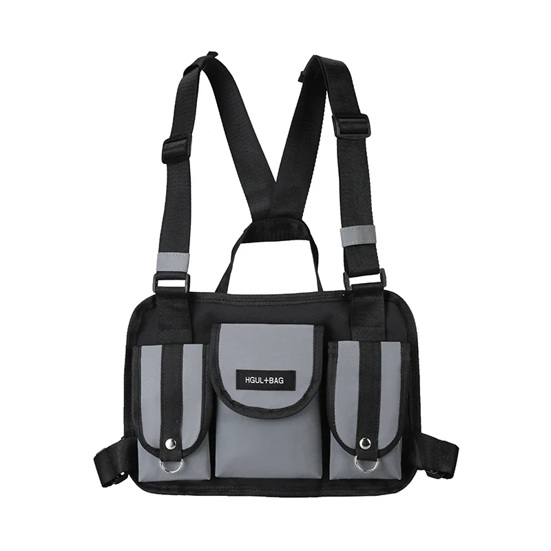 Reflective Adjustable Chest Pack for Hiking and Running Black SKU reference color SKU reference