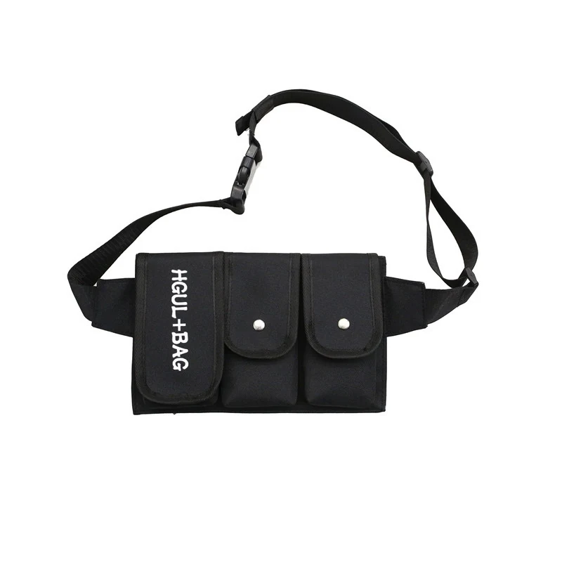 Adjustable Polyester Streetwear Waist and Chest Pouch Black SKU image color SKU reference