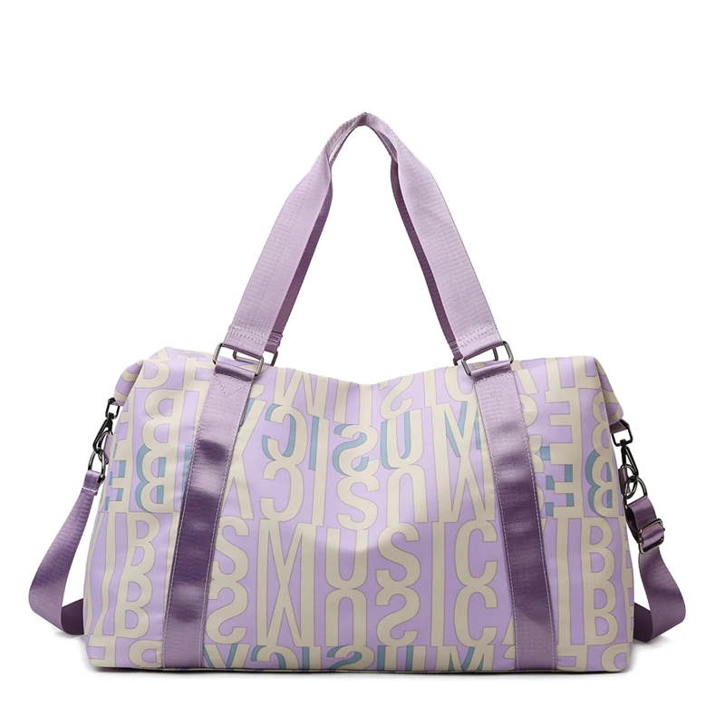 Letter-Print Weekender Duffel with Luggage Sleeve Orange color SKU reference