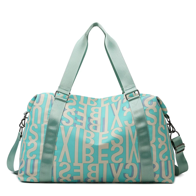 Letter-Print Weekender Duffel with Luggage Sleeve Pink color SKU reference
