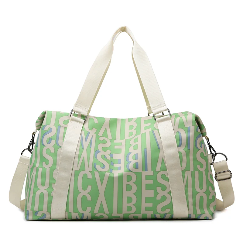 Letter-Print Weekender Duffel with Luggage Sleeve Gray color SKU reference
