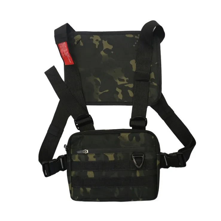 Reflective Radio Chest Rig Bag with Adjustable Harness Camo color SKU reference