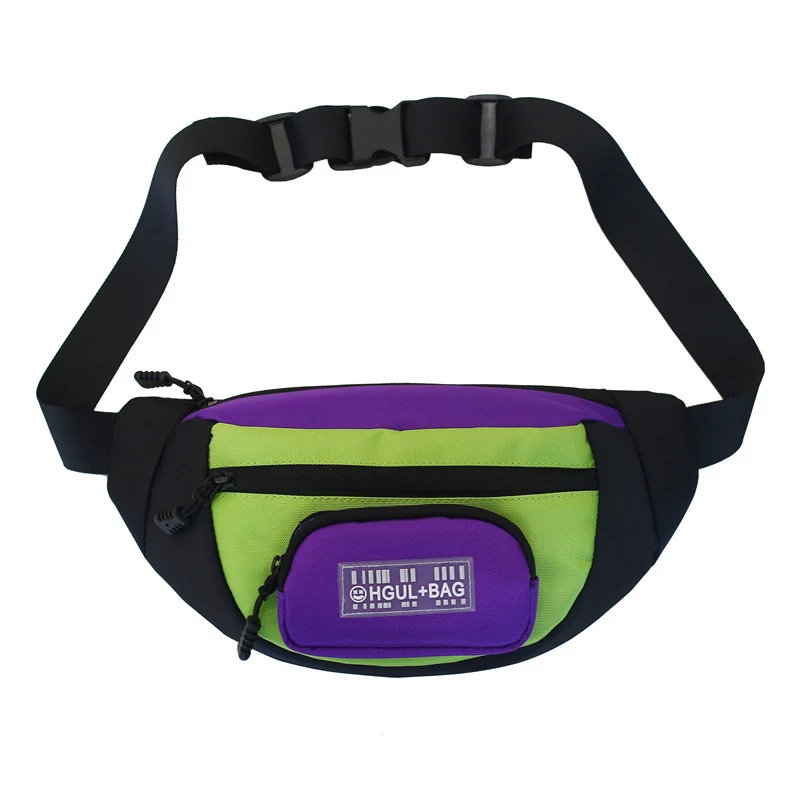 Polyester Radio Chest Pouch with Star Print Purple / lime color SKU reference