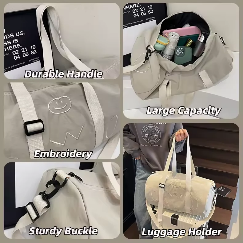 27L Embroidered Weekender Duffel with Zipper product reference image