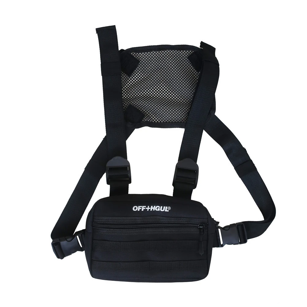 Tactical Radio Harness Chest Bag with Utility Pocket Black color SKU reference