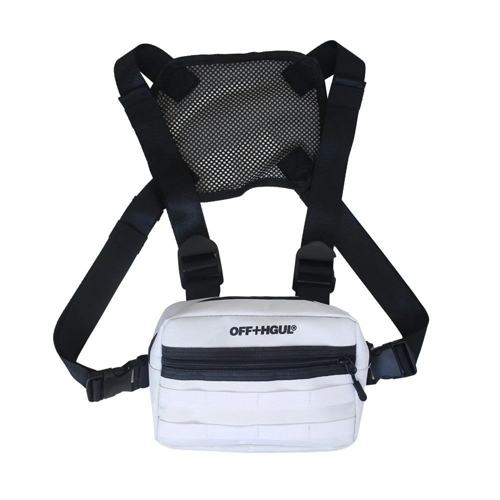 Tactical Radio Harness Chest Bag with Utility Pocket White color SKU reference