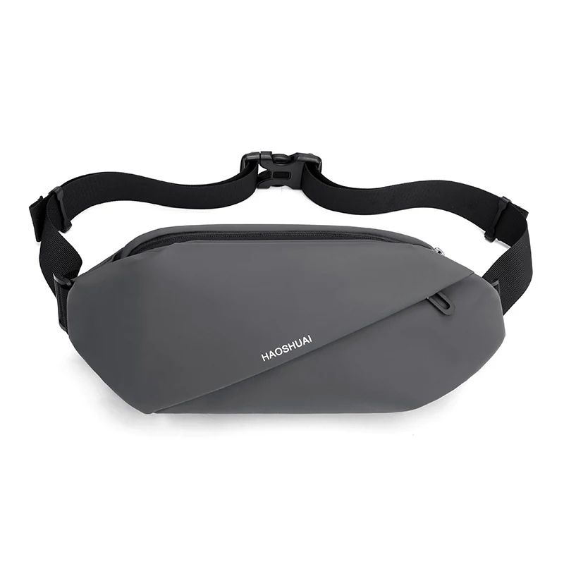 Polyester Sports Running Waist Sling Bag Gray color SKU reference