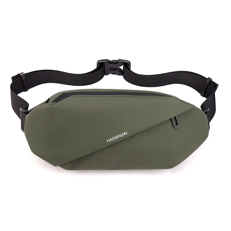 Polyester Sports Running Waist Sling Bag Olive color SKU reference