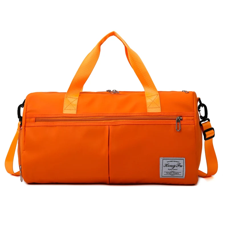 Multi-Pocket Nylon Weekender Duffel with Shoe Compartment Khaki color SKU reference