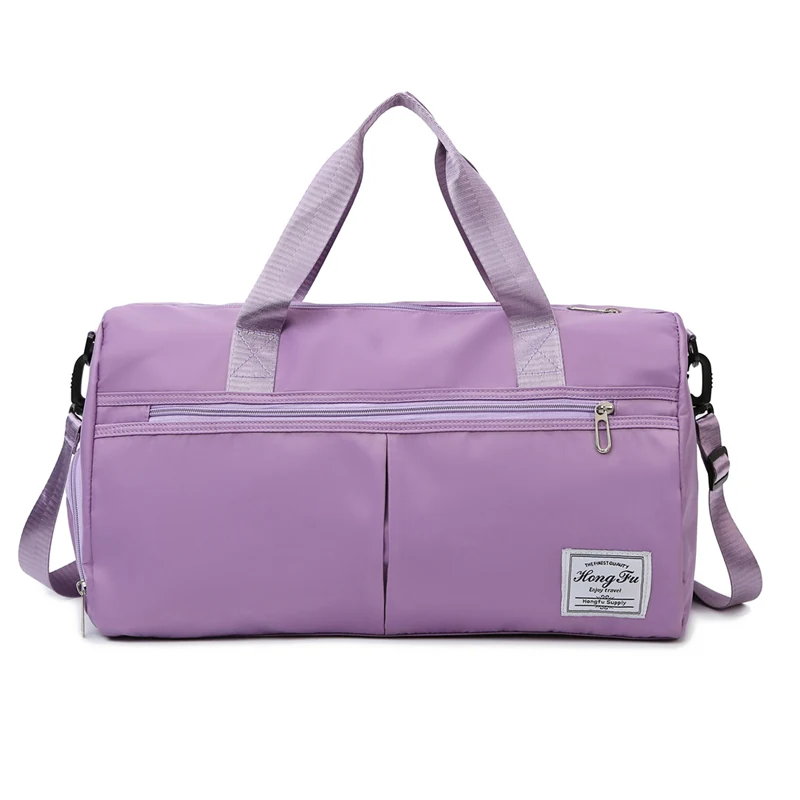 Multi-Pocket Nylon Weekender Duffel with Shoe Compartment Black color SKU reference
