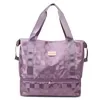 Foldable Holographic Checkerboard Weekender Gym Duffel Purple color SKU reference