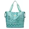 Foldable Holographic Checkerboard Weekender Gym Duffel Green color SKU reference