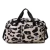 Leopard Print Weekender Gym Duffel with Shoe Compartment Pattern 1 color SKU reference