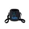 1L Nylon Drawstring Crossbody Pouch Black color SKU reference