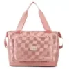 Laser Checkerboard Expandable Weekender Travel Tote Pink color SKU reference