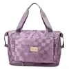 Laser Checkerboard Expandable Weekender Travel Tote Purple color SKU reference